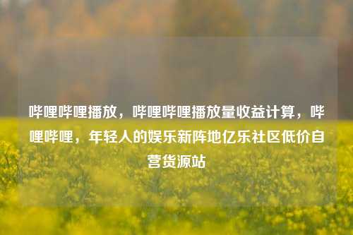 哔哩哔哩播放，哔哩哔哩播放量收益计算	，哔哩哔哩，年轻人的娱乐新阵地亿乐社区低价自营货源站  第1张