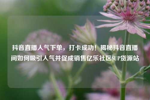 抖音直播人气下单	，打卡成功！揭秘抖音直播间如何吸引人气并促成销售亿乐社区SUP货源站  第1张