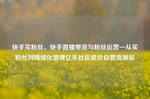 快手买粉丝	，快手直播带货与粉丝运营—从买粉丝到精细化管理亿乐社区低价自营货源站  第1张