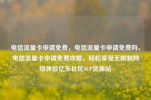 电信流量卡申请免费，电信流量卡申请免费吗，电信流量卡申请免费攻略	，轻松享受无限制网络体验亿乐社区SUP货源站  第1张