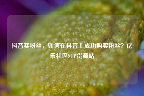 抖音买粉丝	，如何在抖音上成功购买粉丝？亿乐社区SUP货源站  第1张