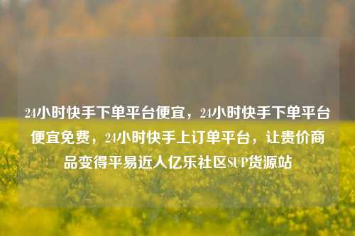 24小时快手下单平台便宜	，24小时快手下单平台便宜免费，24小时快手上订单平台，让贵价商品变得平易近人亿乐社区SUP货源站  第1张