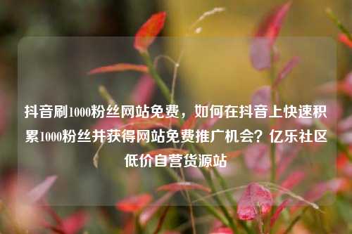 抖音刷1000粉丝网站免费	，如何在抖音上快速积累1000粉丝并获得网站免费推广机会？亿乐社区低价自营货源站  第1张