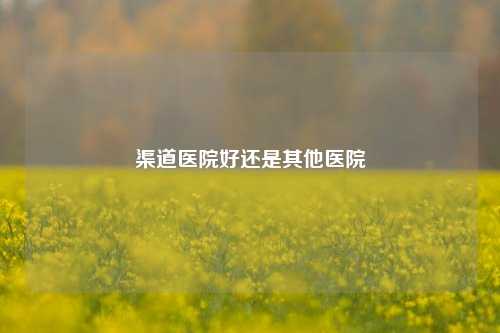 渠道医院好还是其他医院  第1张