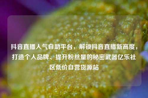 抖音直播人气自助平台，解锁抖音直播新高度，打造个人品牌、提升粉丝量的秘密武器亿乐社区低价自营货源站  第1张