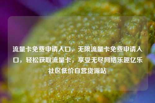 流量卡免费申请入口，无限流量卡免费申请入口，轻松获取流量卡	，享受无尽网络乐趣亿乐社区低价自营货源站  第1张