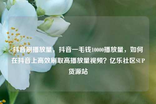 抖音刷播放量，抖音一毛钱10000播放量	，如何在抖音上高效刷取高播放量视频？亿乐社区SUP货源站  第1张