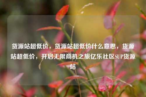 货源站超低价，货源站超低价什么意思，货源站超低价	，开启无限商机之旅亿乐社区SUP货源站  第1张