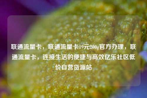 联通流量卡，联通流量卡19元200g官方办理	，联通流量卡，连接生活的便捷与高效亿乐社区低价自营货源站  第1张